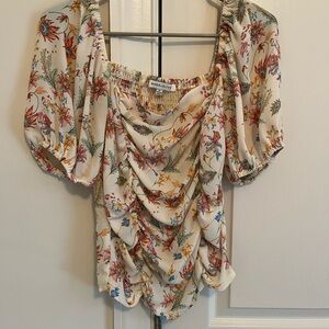 Rose & Olive Cream Floral Blouse